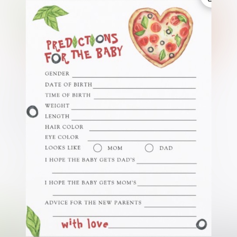 Baby Shower Prediction Cards - Picture 2 of 2